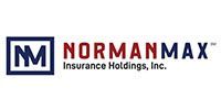 NormanMax Insurance Holdings, Inc. logo with navy monogram and red text on white background