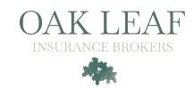Oak Leaf Insurance Brokers logo with green oak leaf icon and gray text on white background