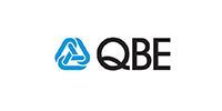 QBE logo with blue emblem and black text on a white background