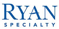 Ryan Specialty logo in blue serif text on a light background