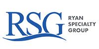 RSG Ryan Specialty Group logo in blue text with curved underline