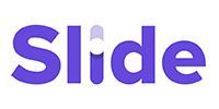 Purple word “Slide” on a white background.
