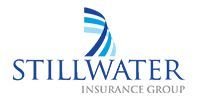 Stillwater Insurance Group logo with blue stylized arc and text on a white background
