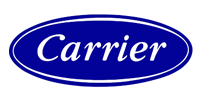 Carrier logo: White text on a blue oval, with a white border.