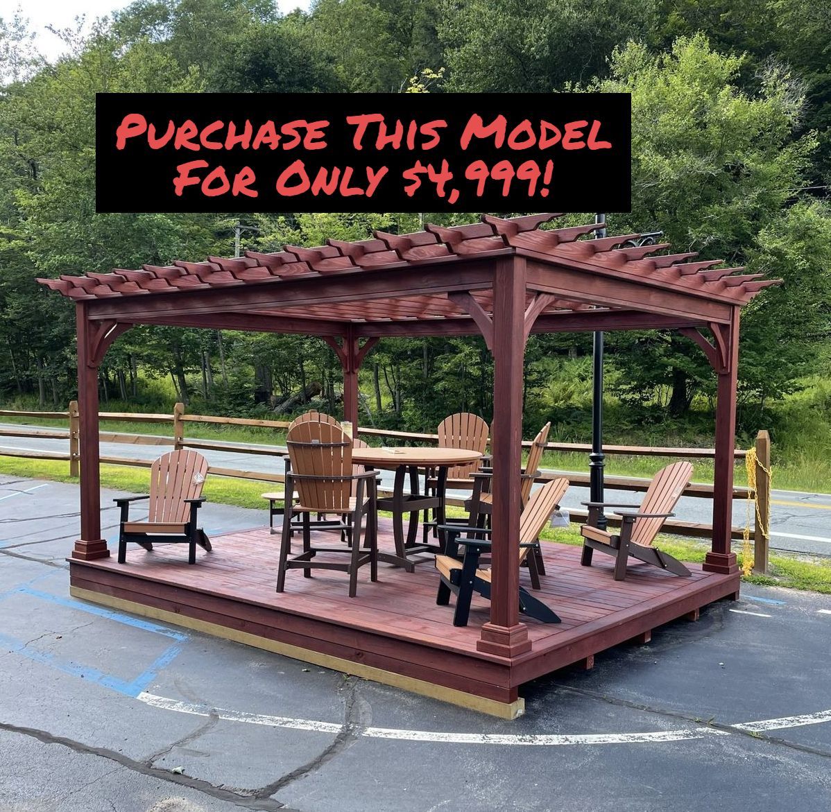 12' x 16' Traditional Pergola with Mahogany Stain