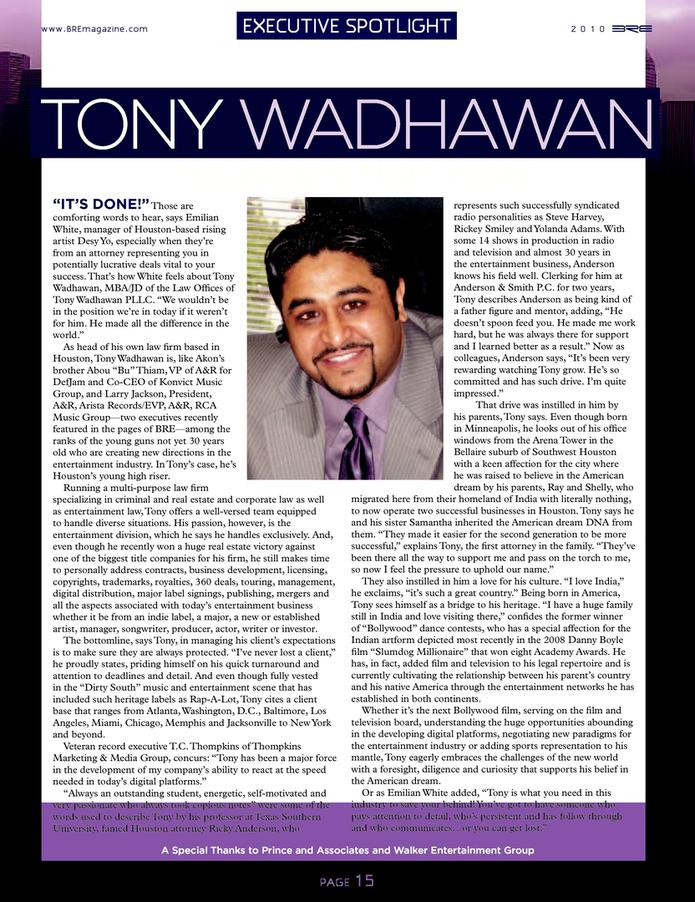 Executive Spotlight of Tony Wadhawan