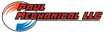Paul Mechanical LLC logo with red and blue swoosh over bold black and red text