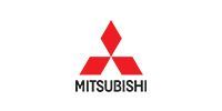 Mitsubishi logo with three red diamonds and black text on a white background