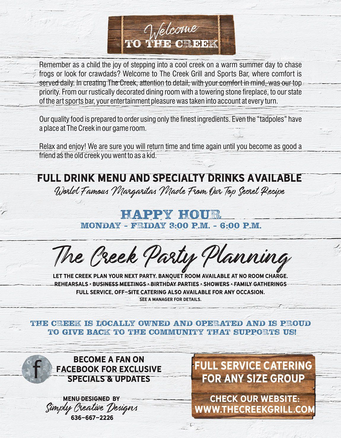 The Creek Grill & Sports Bar Happy Hour
