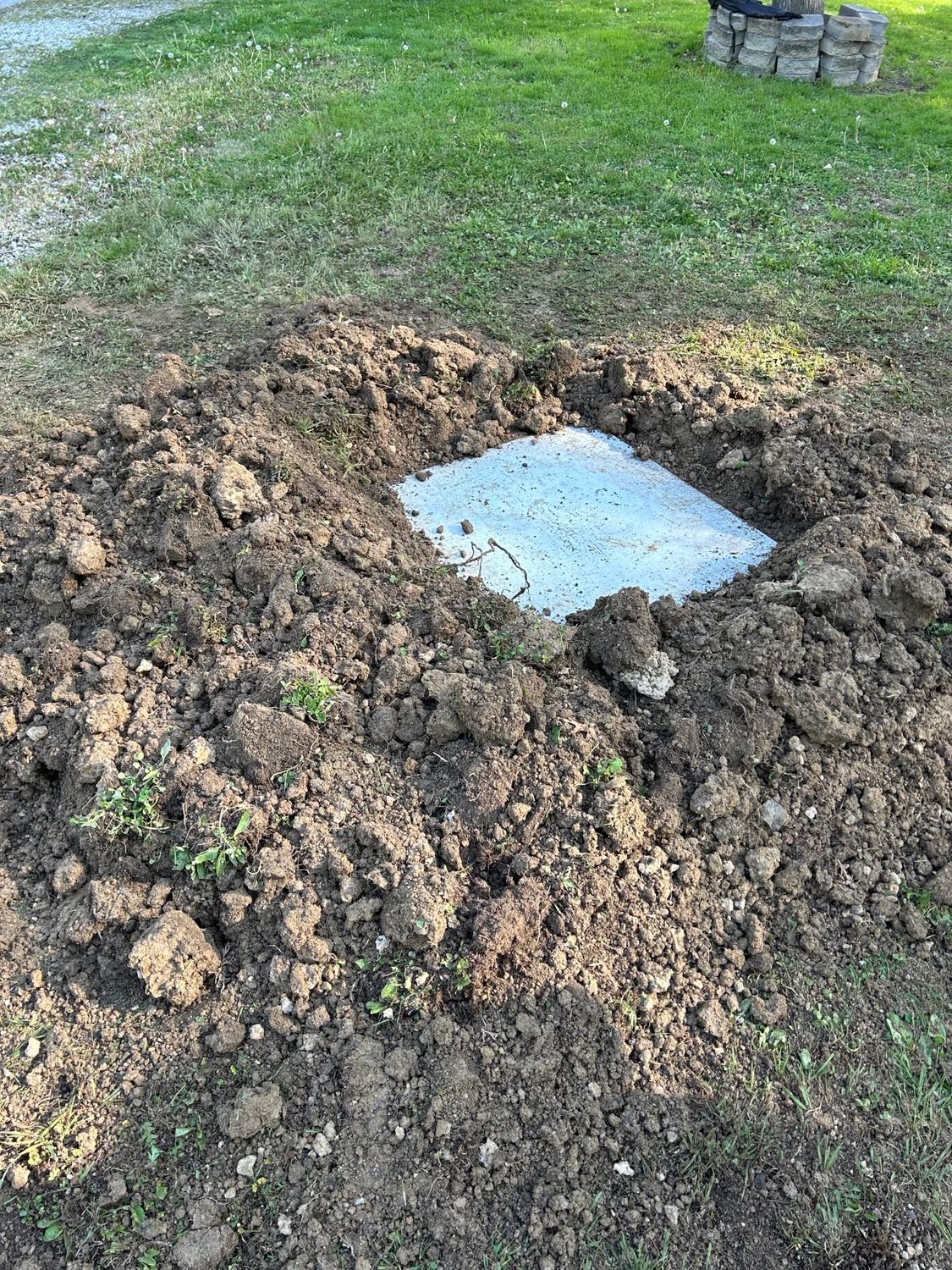Septic covered in soil