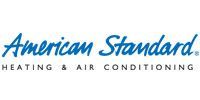 American Standard heating and air conditioning logo in blue text on a white background