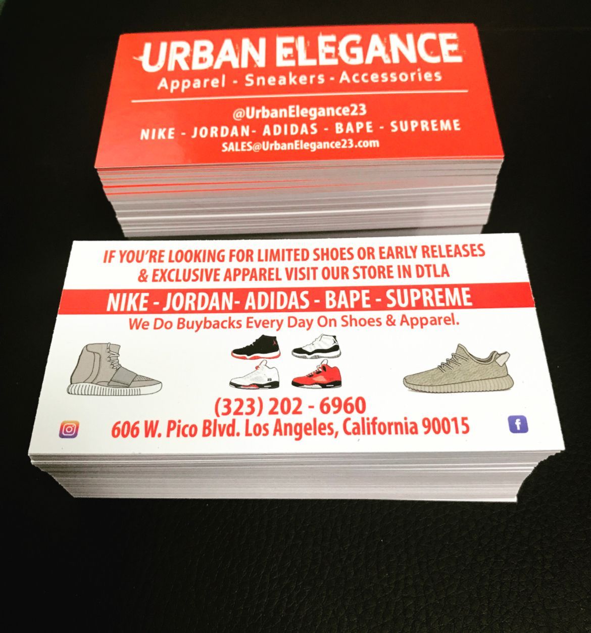 A stack of business cards for urban elegance