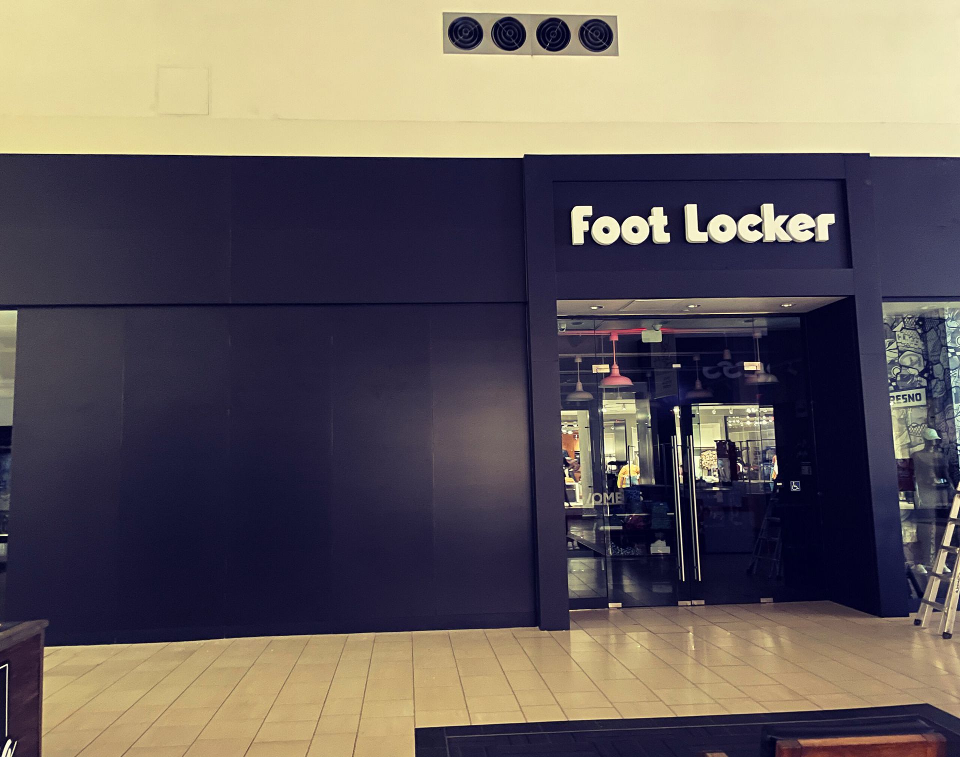 A foot locker store in a shopping mall