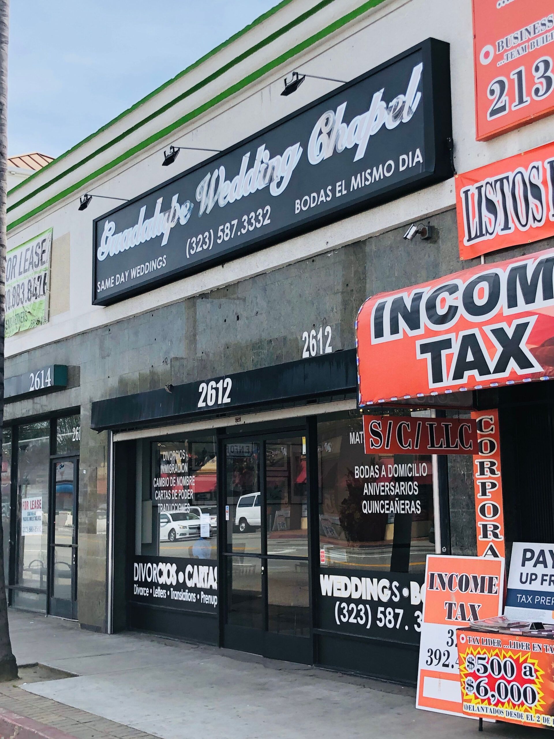 A building with a sign that says income tax