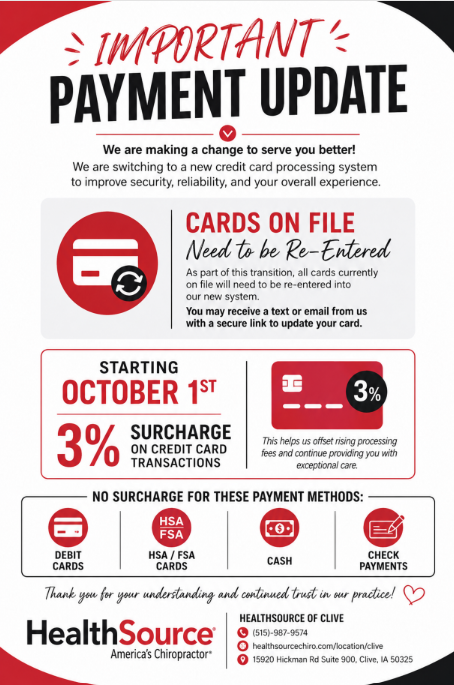 Important payment update flyer