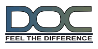 DOC logo with the tagline “FEEL THE DIFFERENCE” in gray and blue.