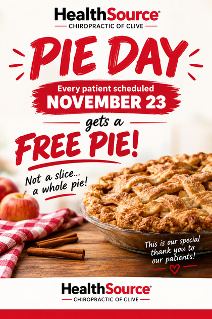 Pie Day promo: every patient scheduled on Nov. 23 gets a free pie.