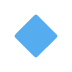 Blue diamond shape centered on a white background