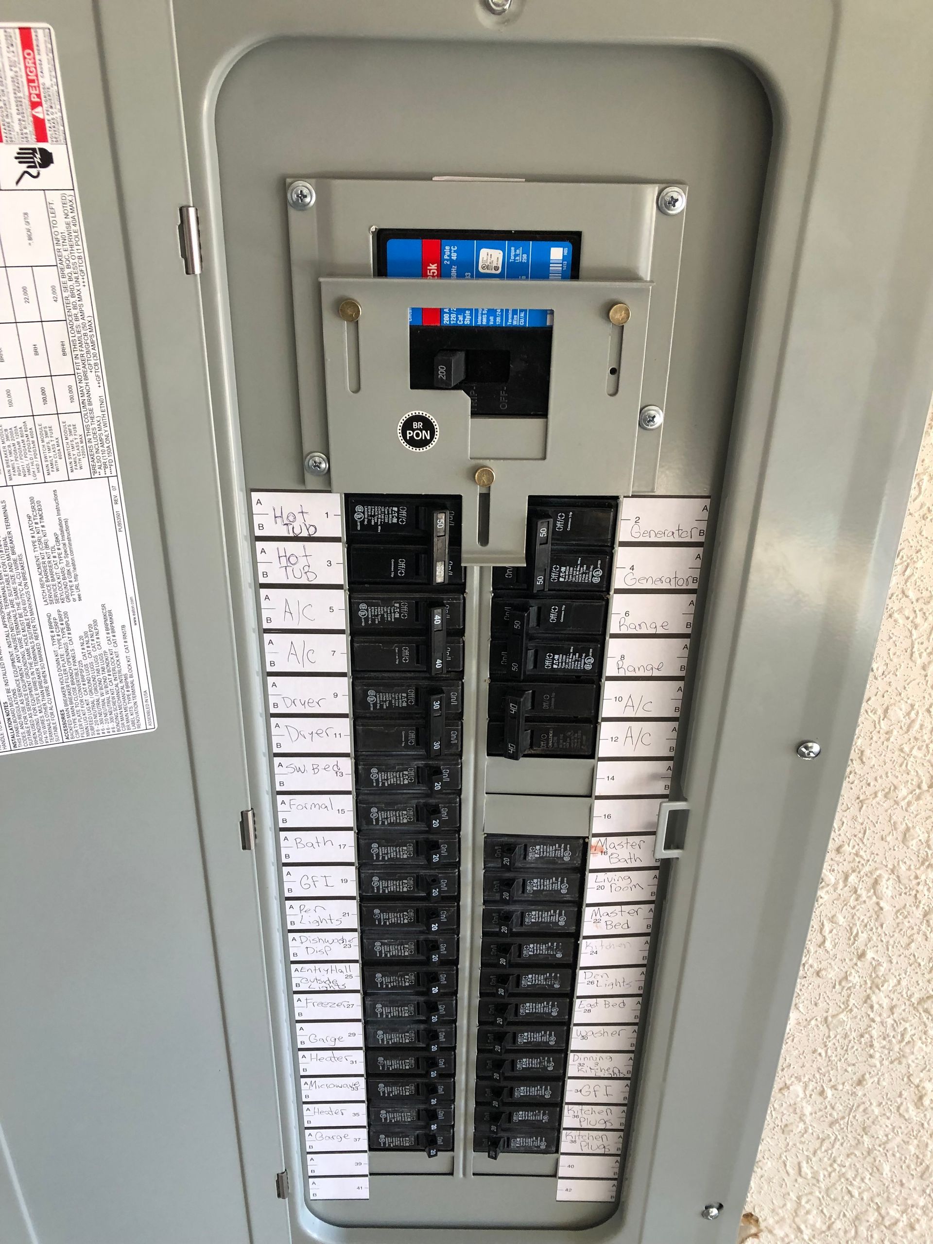 a close up of a electrical panel on a wall