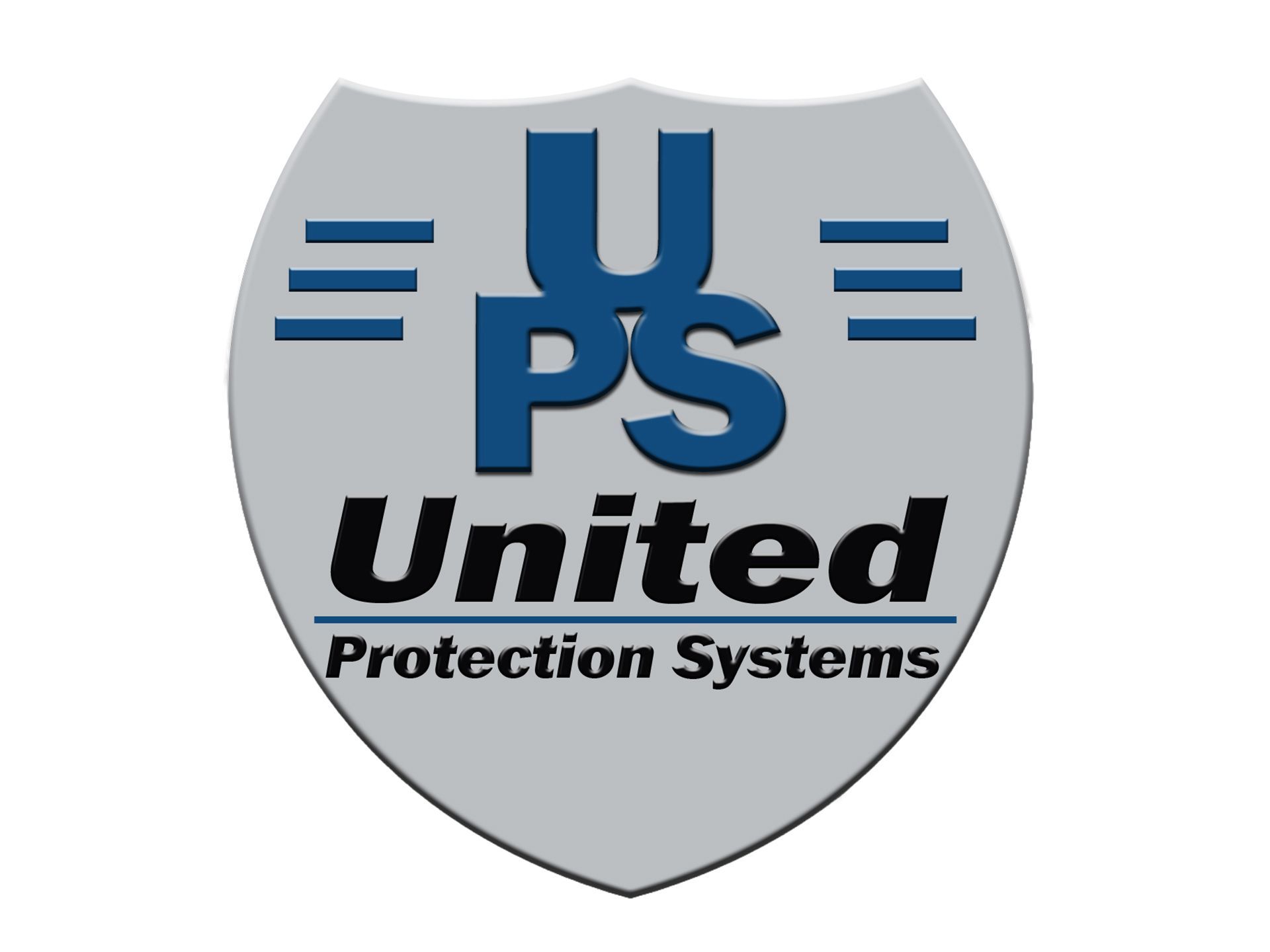 Logo for United Protection Systems. A shield shape with 