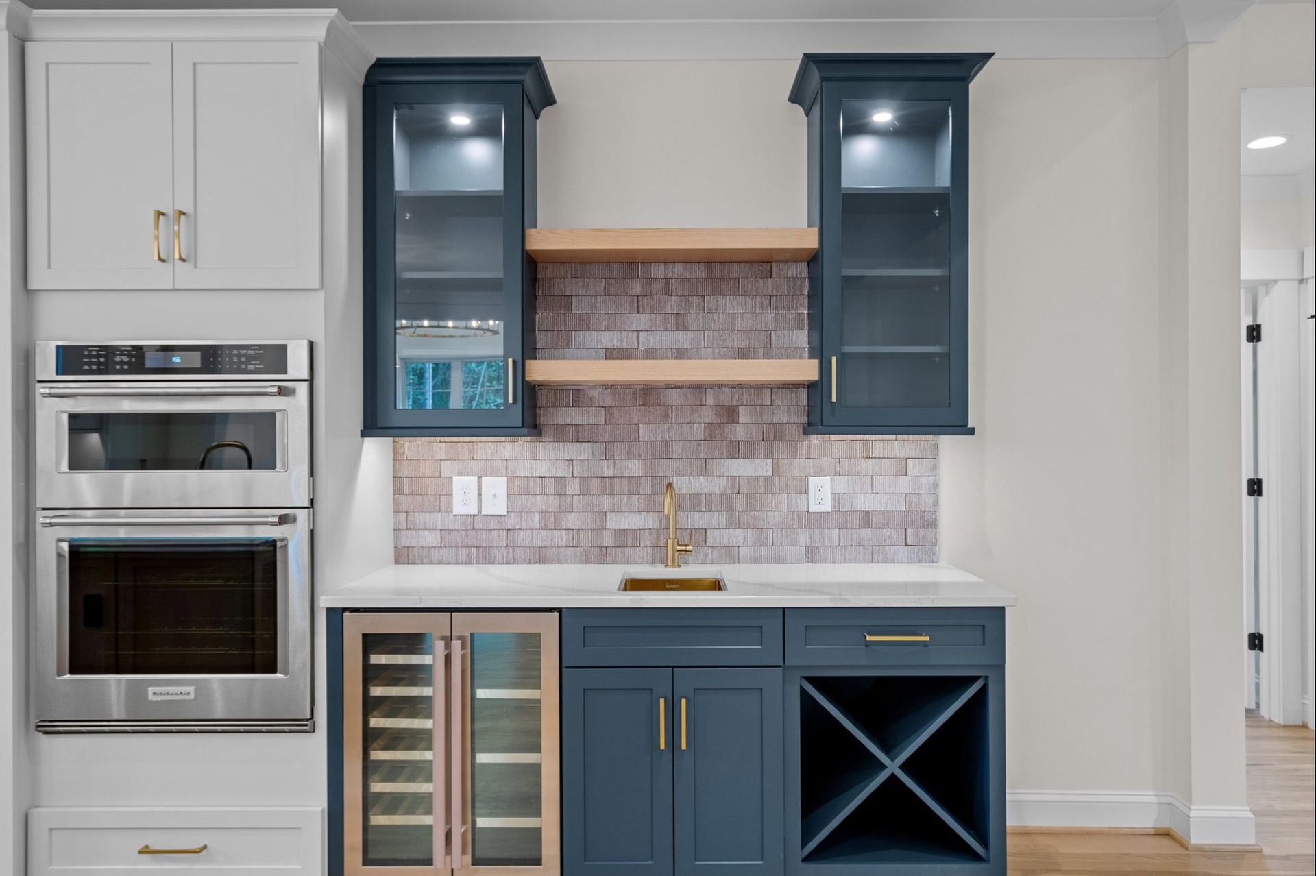 A kitchen with cabinets