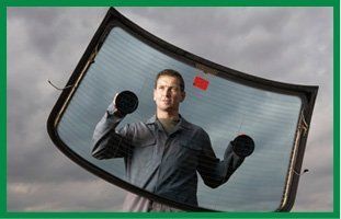 Male holding windshield