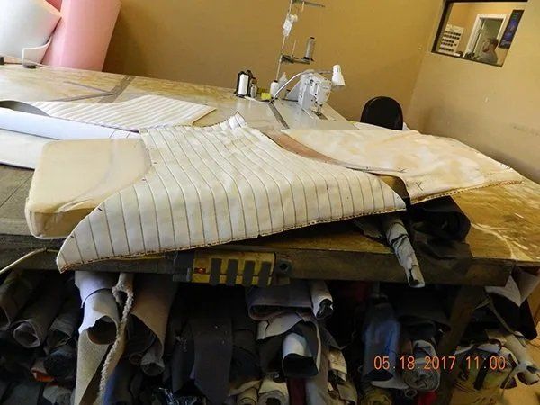 Boat seat upholstery