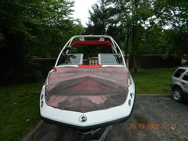Boat hood front view