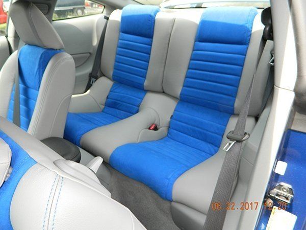 Gray and blue custom back seat