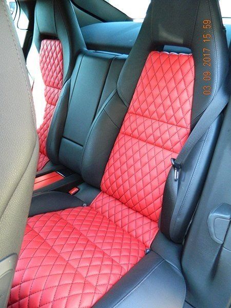 Black and red back seat