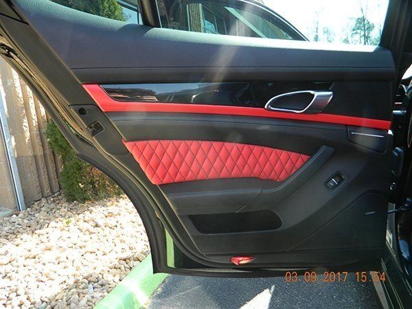Black and red door panel