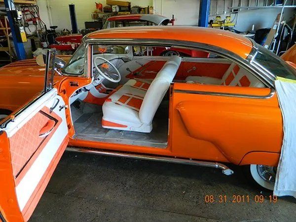 Custom white and orange interior