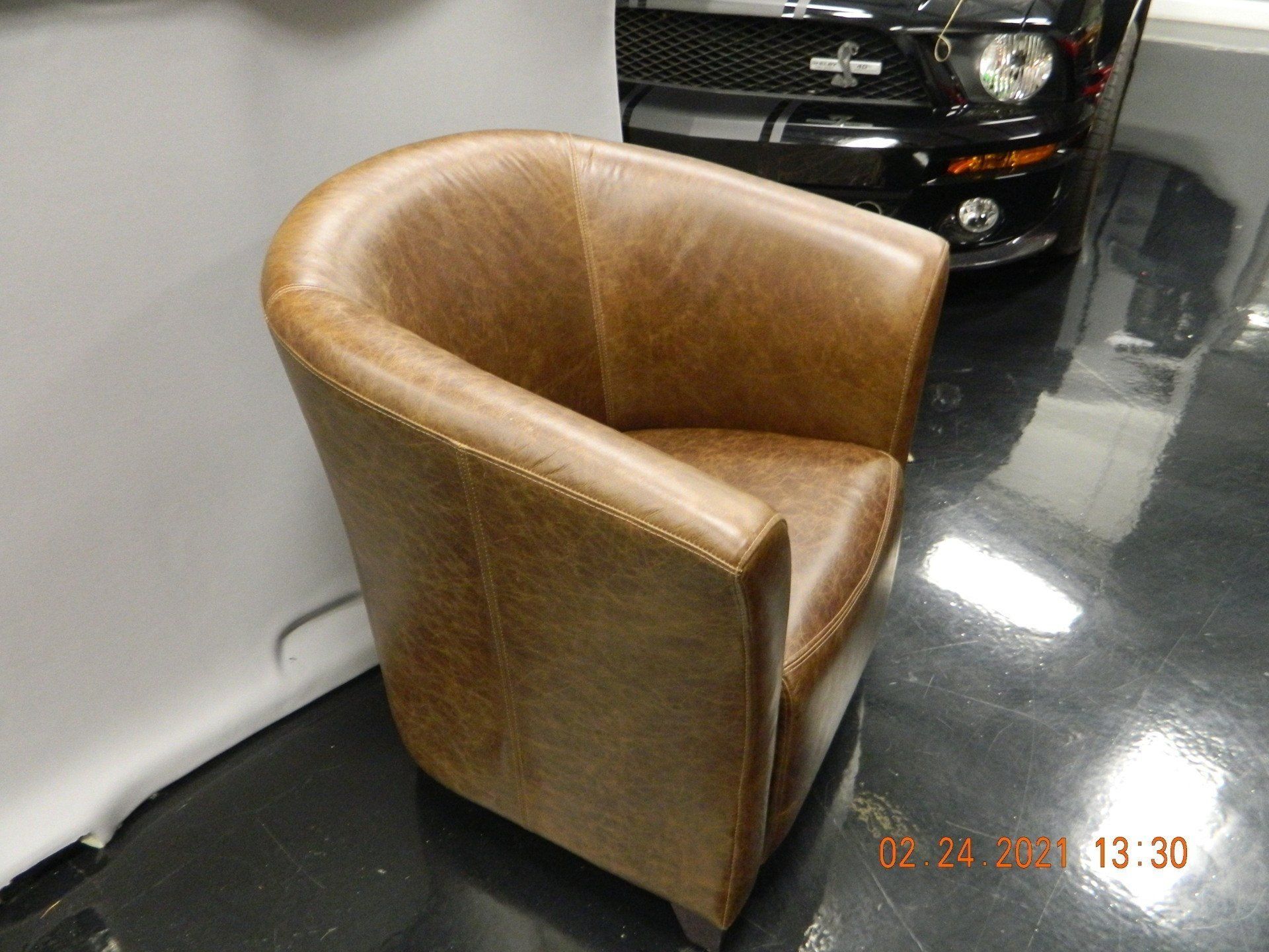 Custom coffee colored single sofa