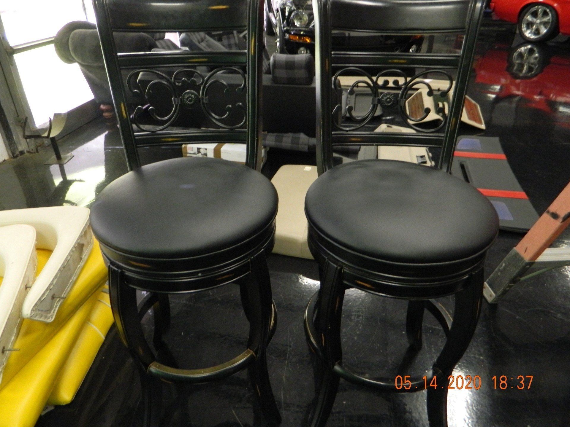 Custom black stools after repair