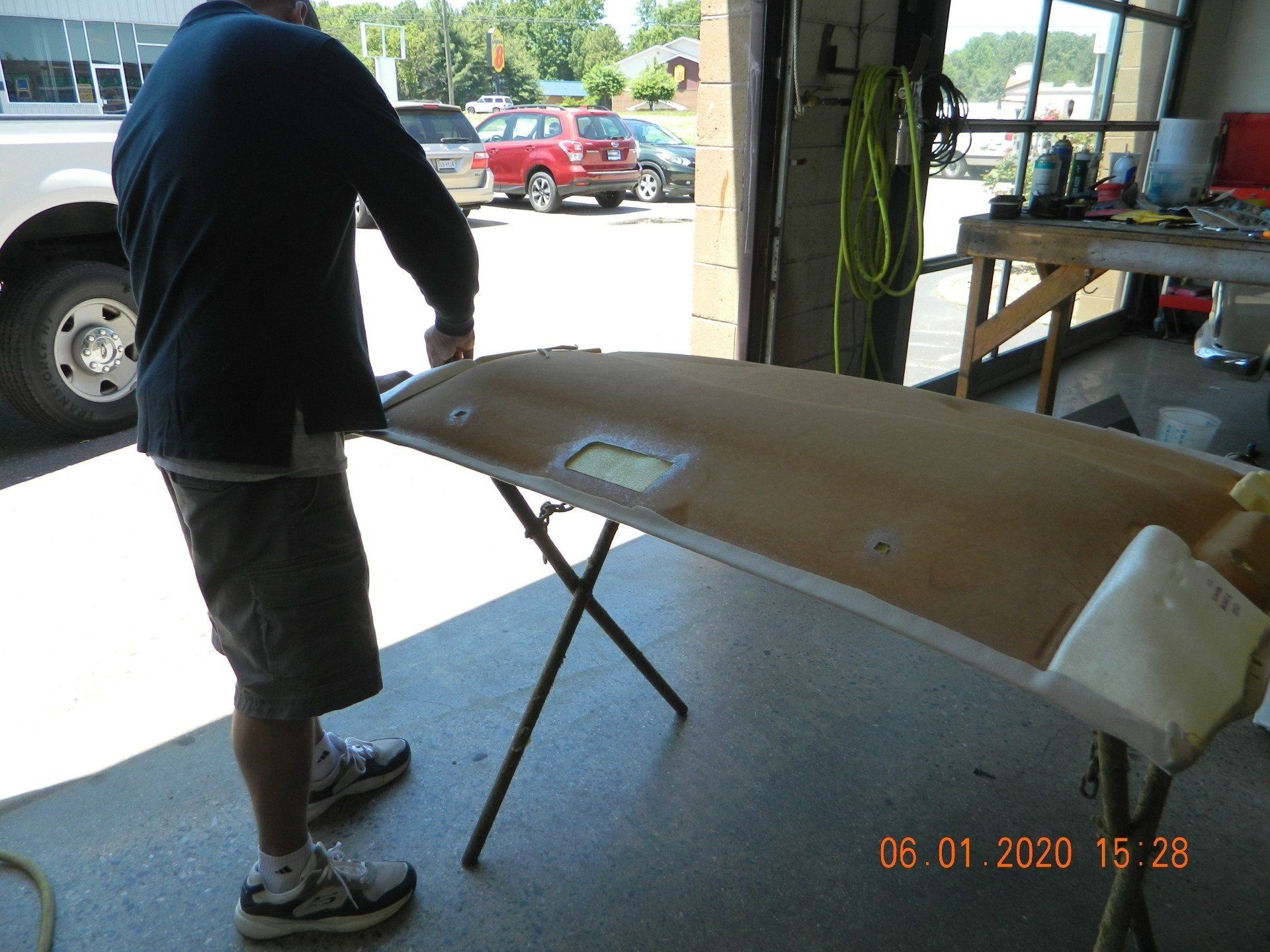 Mustard headliner remediation process