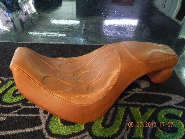 Custom matte orange motorcycle seat