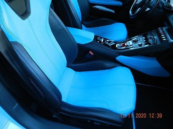 Blue and light blue front interior
