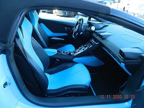 Blue and light blue front seat