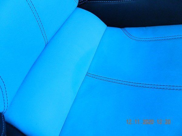 Blue and light blue passenger seat details