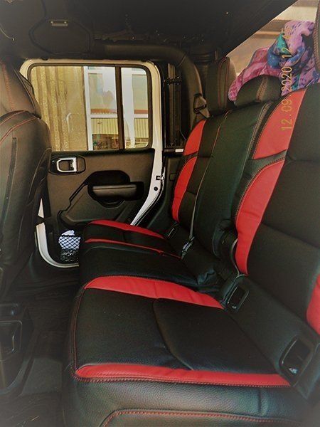 Black and red back seat
