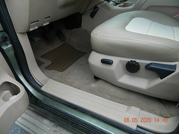 Gray with white design driver seat