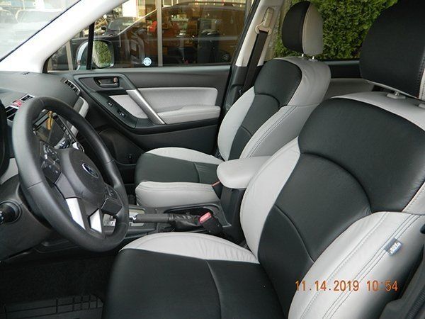 Black with gray driver and passenger seat