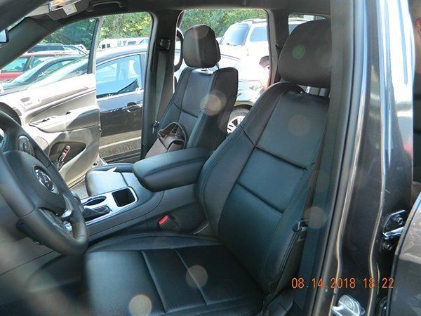 Black leather front seat