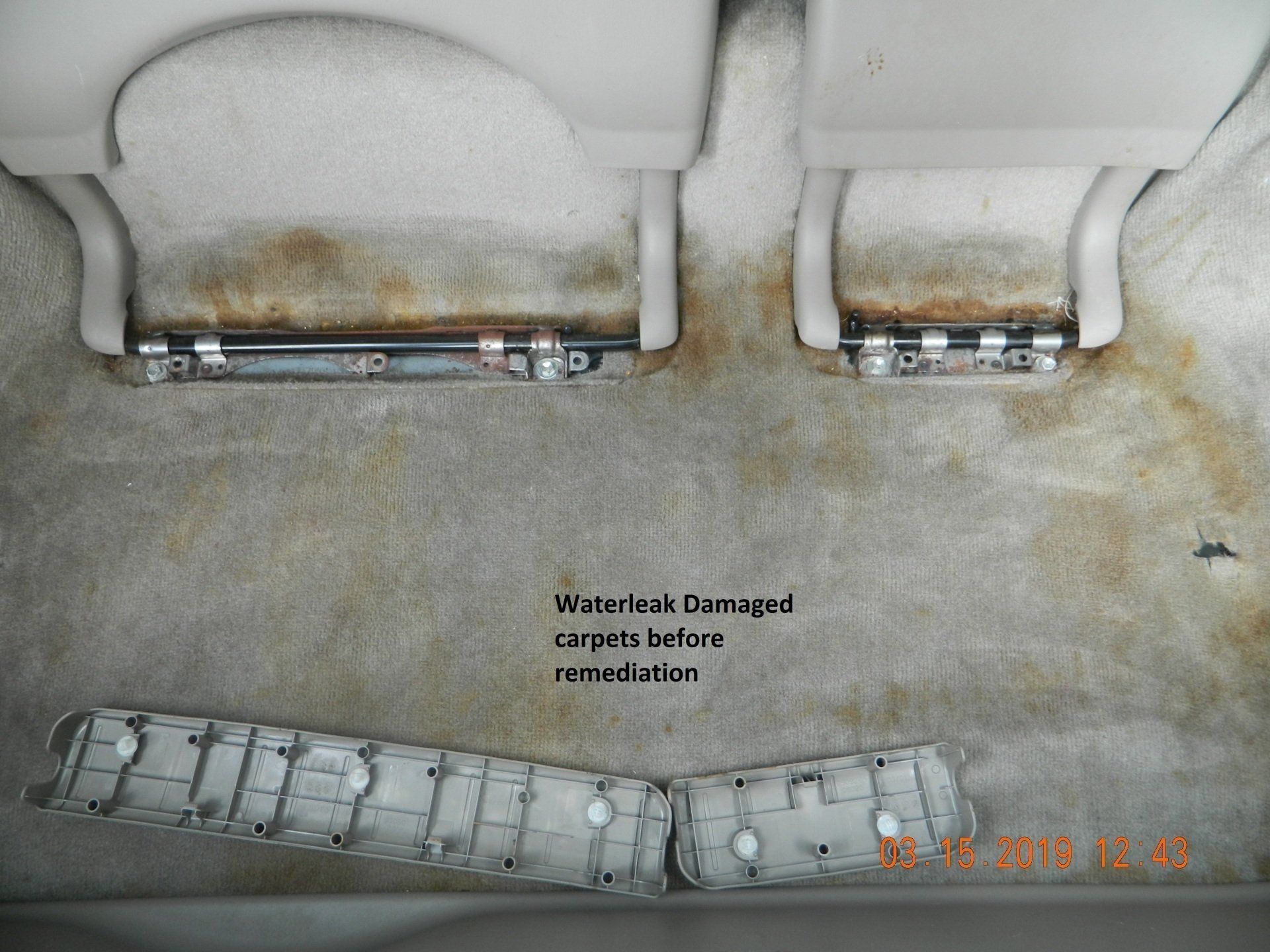 Water leak carpet before remediation