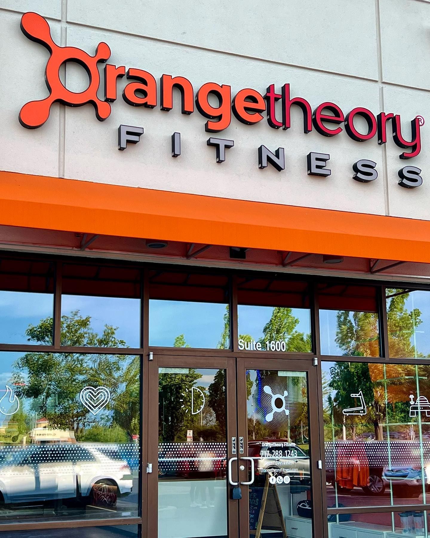 The outside of an orangetheory fitness gym