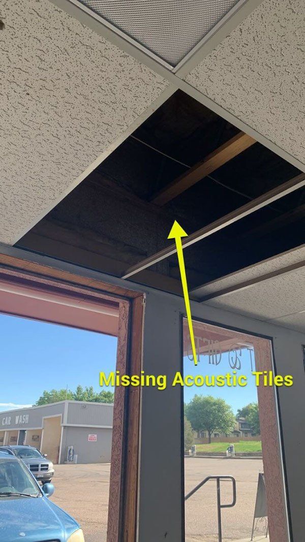 missing acoustic tiles