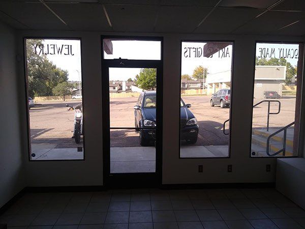 store glass doors and window