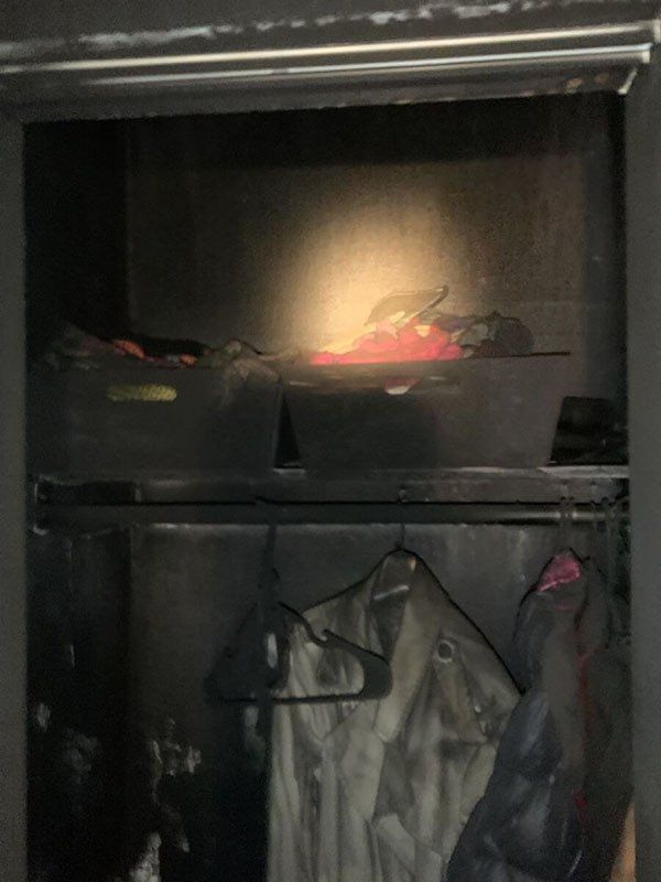 dark place with lights from flashlight