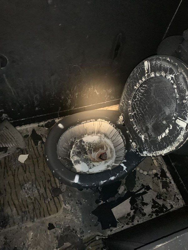burnt toilet