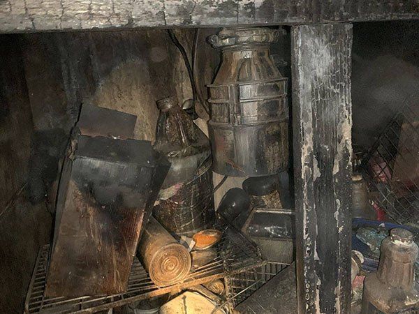 fire damaged storage